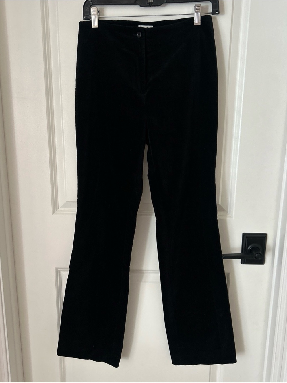 CLIO Vintage Women's Black Velvet Midrise Straight Leg Pants Sz 4 Minimalist